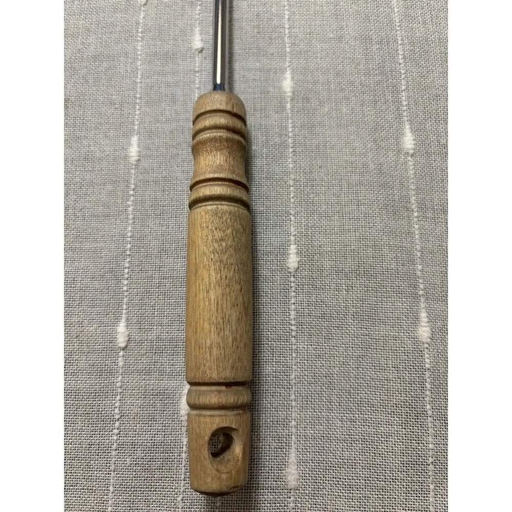 Ecko Eternal Stainless Steel Slotted Vintage Spatula Wood Handle USA Made 13.25